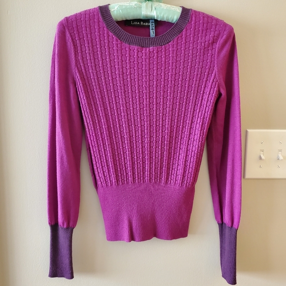 Lida Baday Sweaters - Lida Baday Silk Cashmere Italy Vibrant Magenta Plum Fine Sweater  XS?